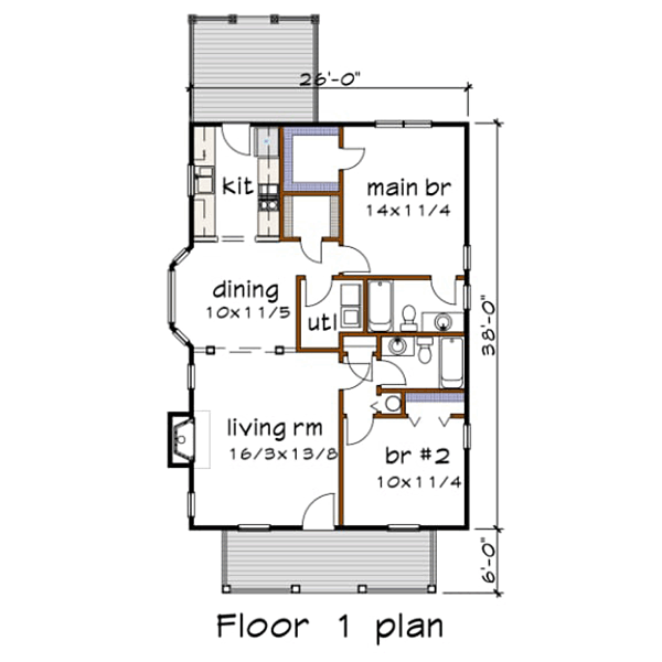 House Plan 75524 Level One