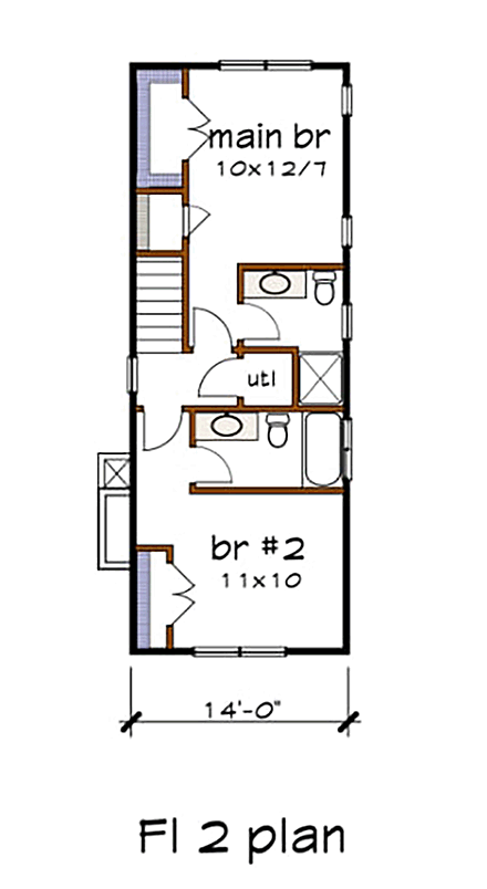 House Plan 75525 Second Level Plan