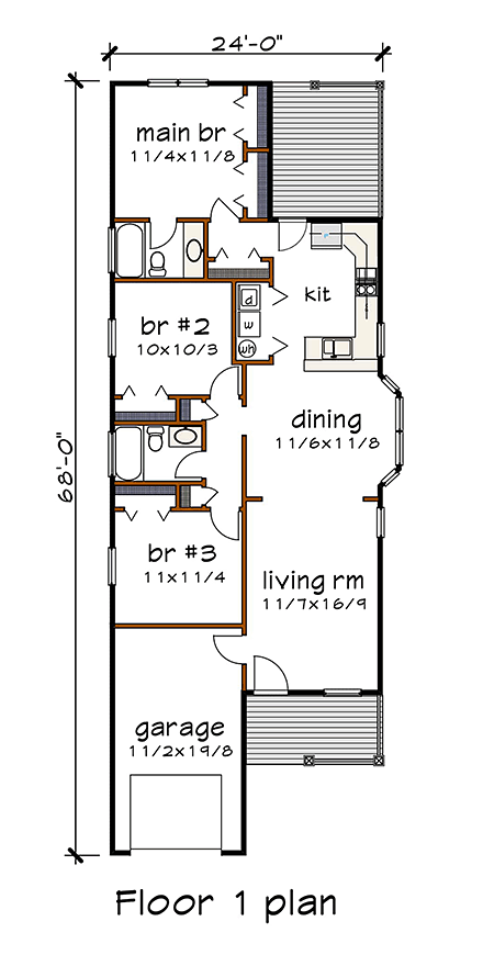 House Plan 75528 First Level Plan