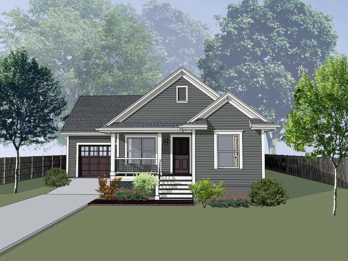 Cottage Style House Plan 75530 With 1117 Sq Ft 4 Bed 2 Bath