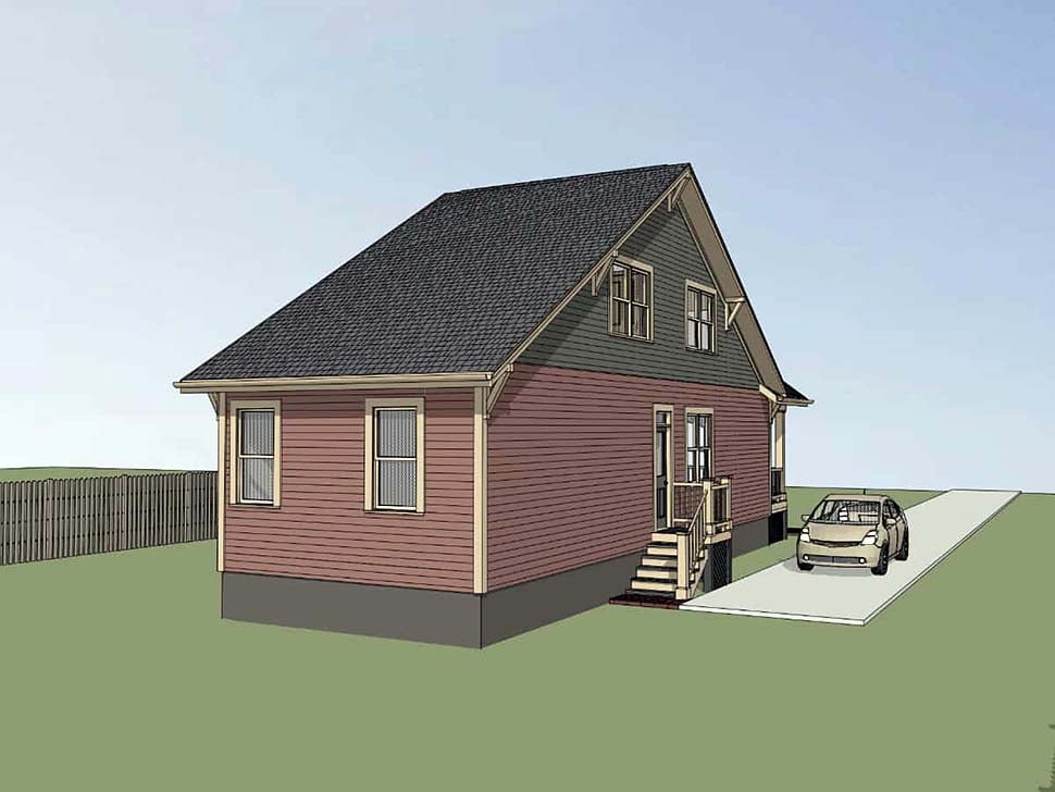 Cottage Country Rear Elevation of Plan 75533