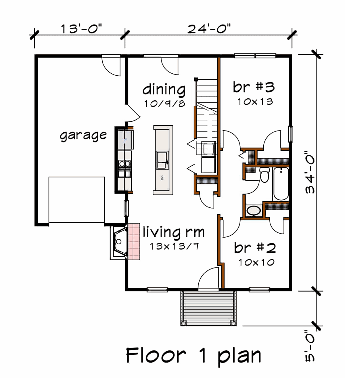 Bungalow Level One of Plan 75534