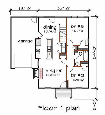House Plan 75534 First Level Plan