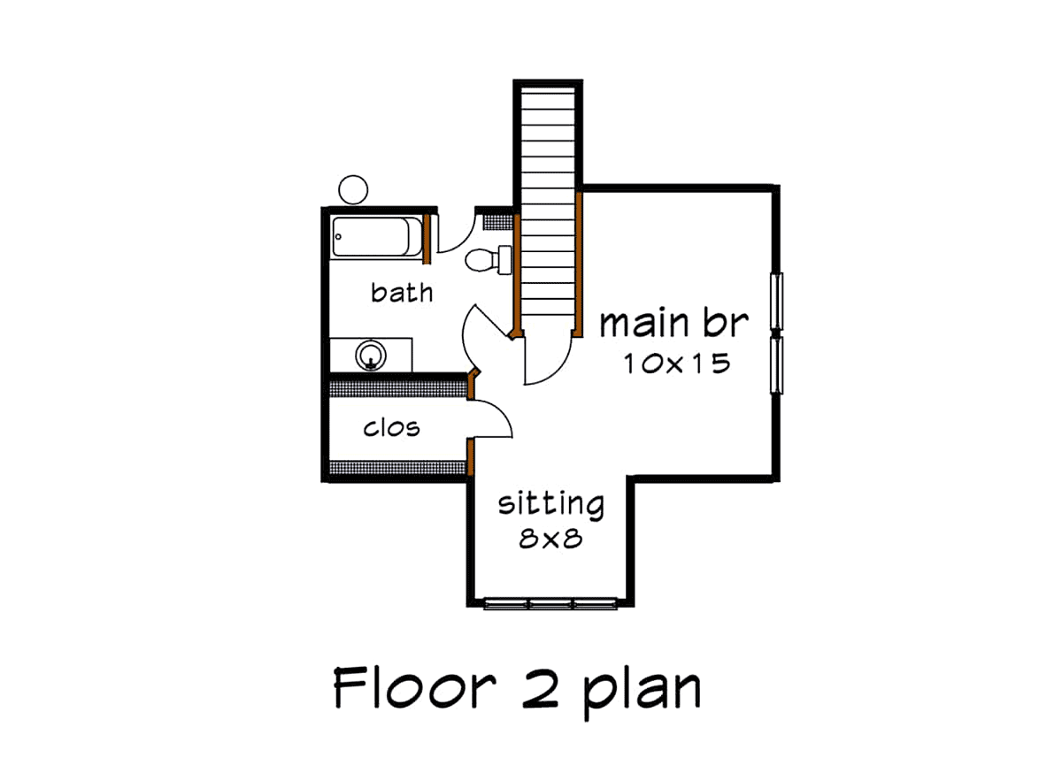 Bungalow Craftsman Level Two of Plan 75535