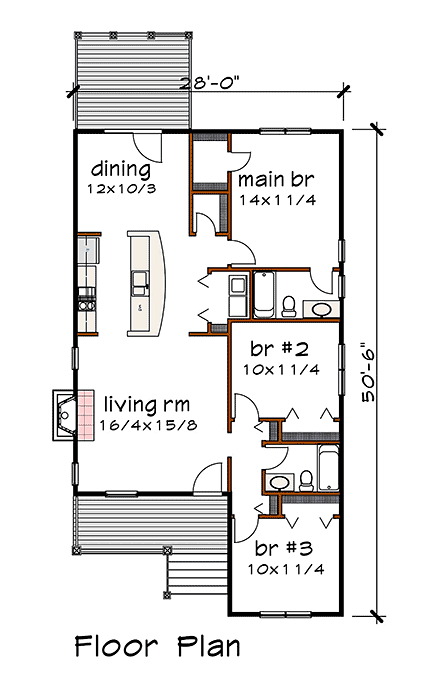 House Plan 75537 First Level Plan