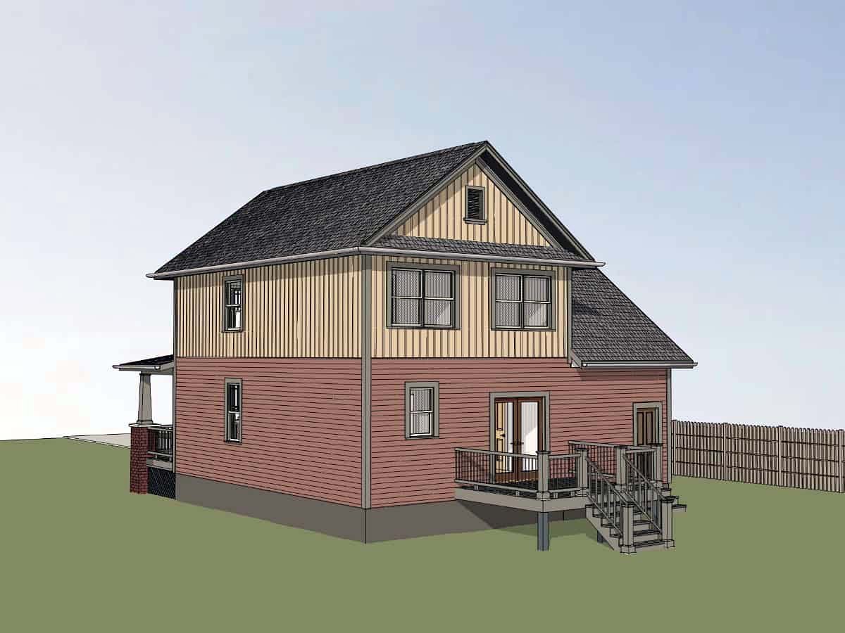 Bungalow, Craftsman Plan with 1238 Sq. Ft., 3 Bedrooms, 3 Bathrooms, 1 Car Garage Picture 2