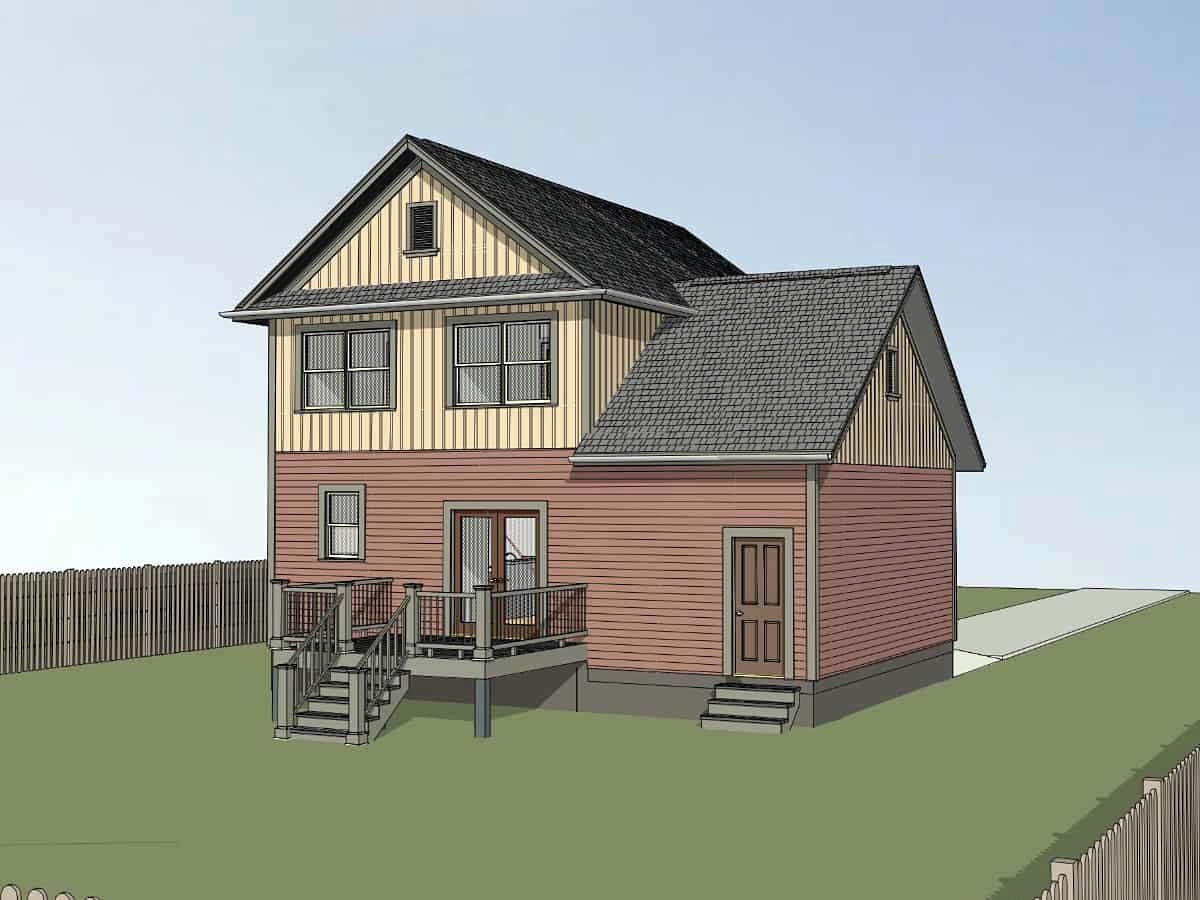 Bungalow, Craftsman Plan with 1238 Sq. Ft., 3 Bedrooms, 3 Bathrooms, 1 Car Garage Picture 3