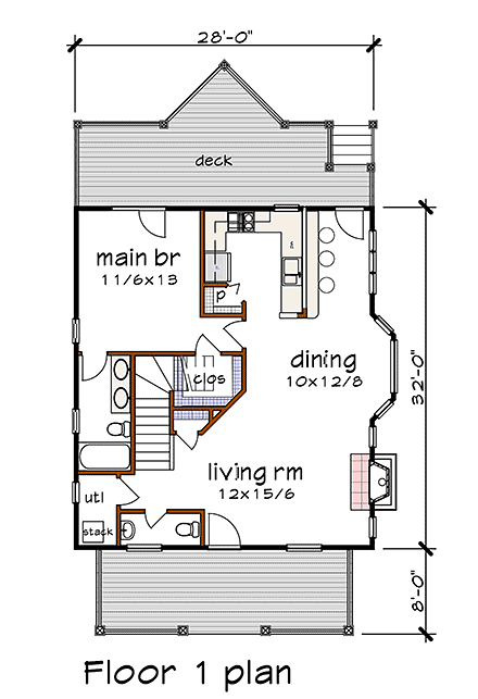 House Plan 75545 First Level Plan