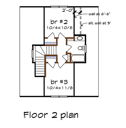 House Plan 75545 Second Level Plan