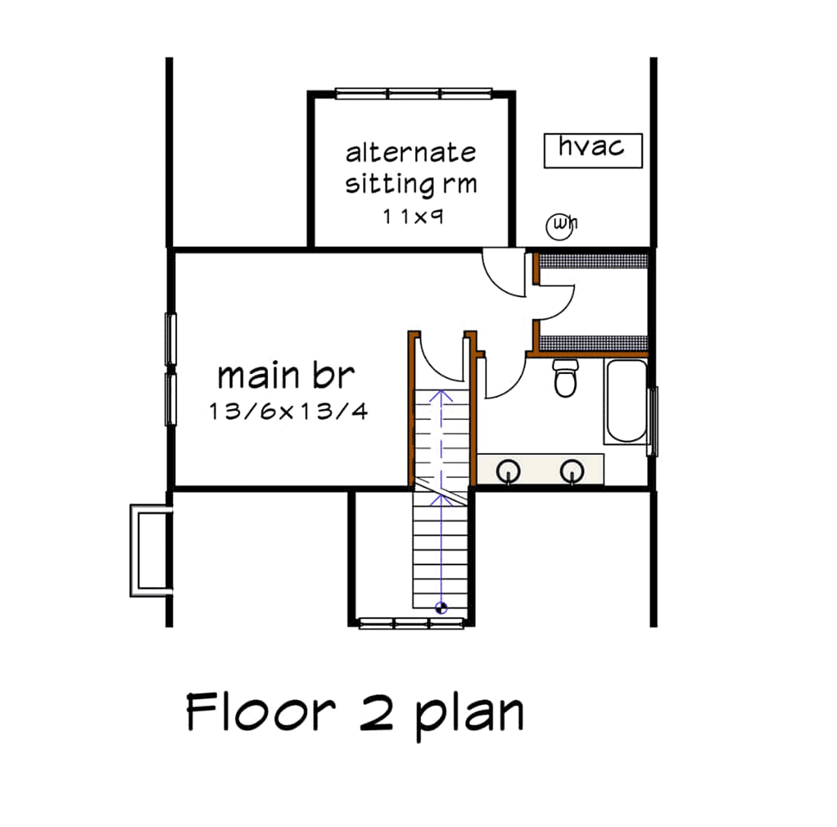 Bungalow Cottage Level Two of Plan 75548