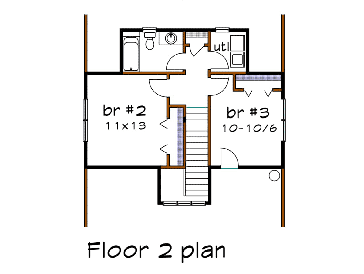 Bungalow Cottage Level Two of Plan 75551