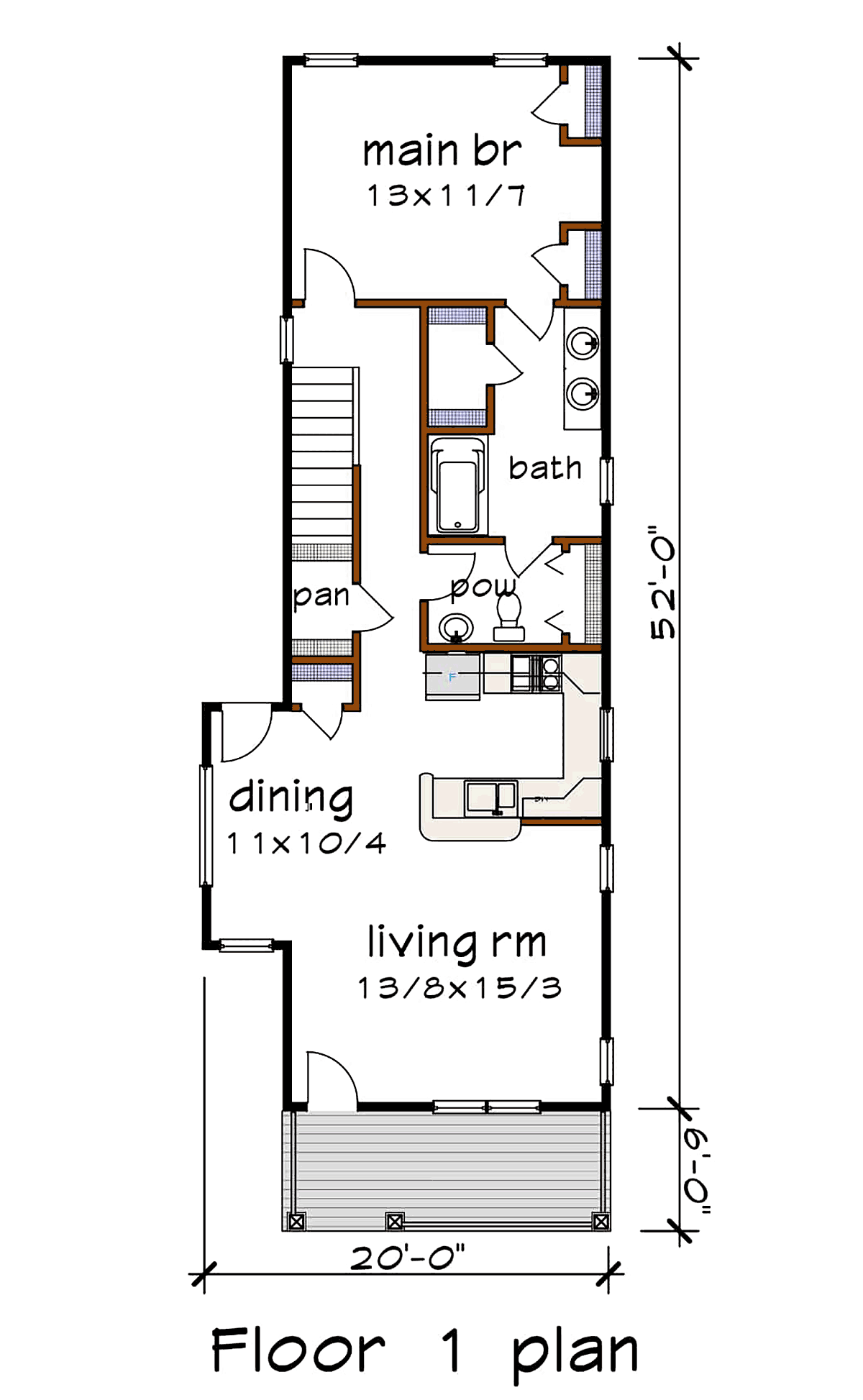 Colonial Country Southern Level One of Plan 75554