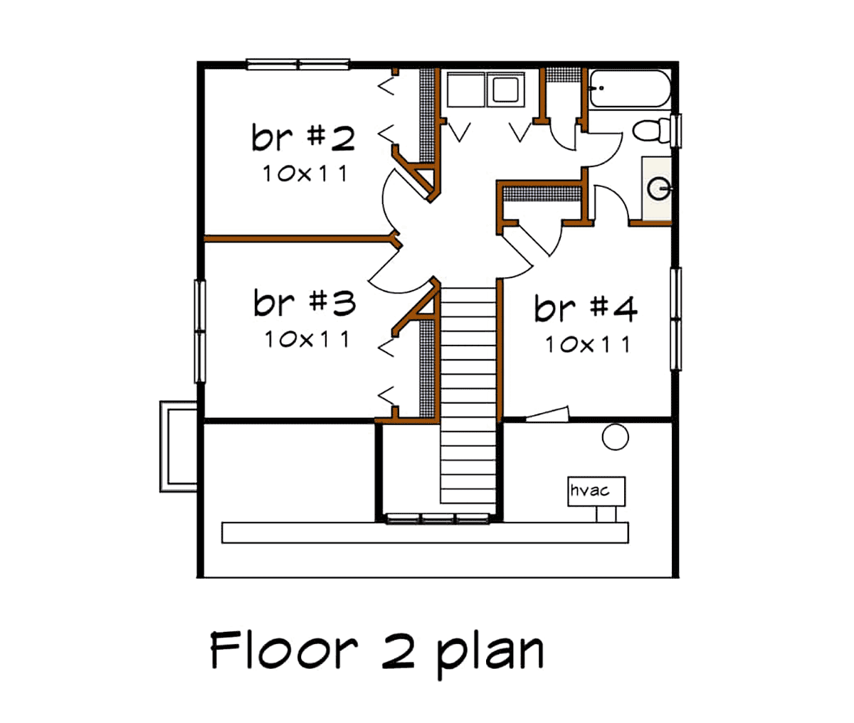 Bungalow Cottage Level Two of Plan 75556