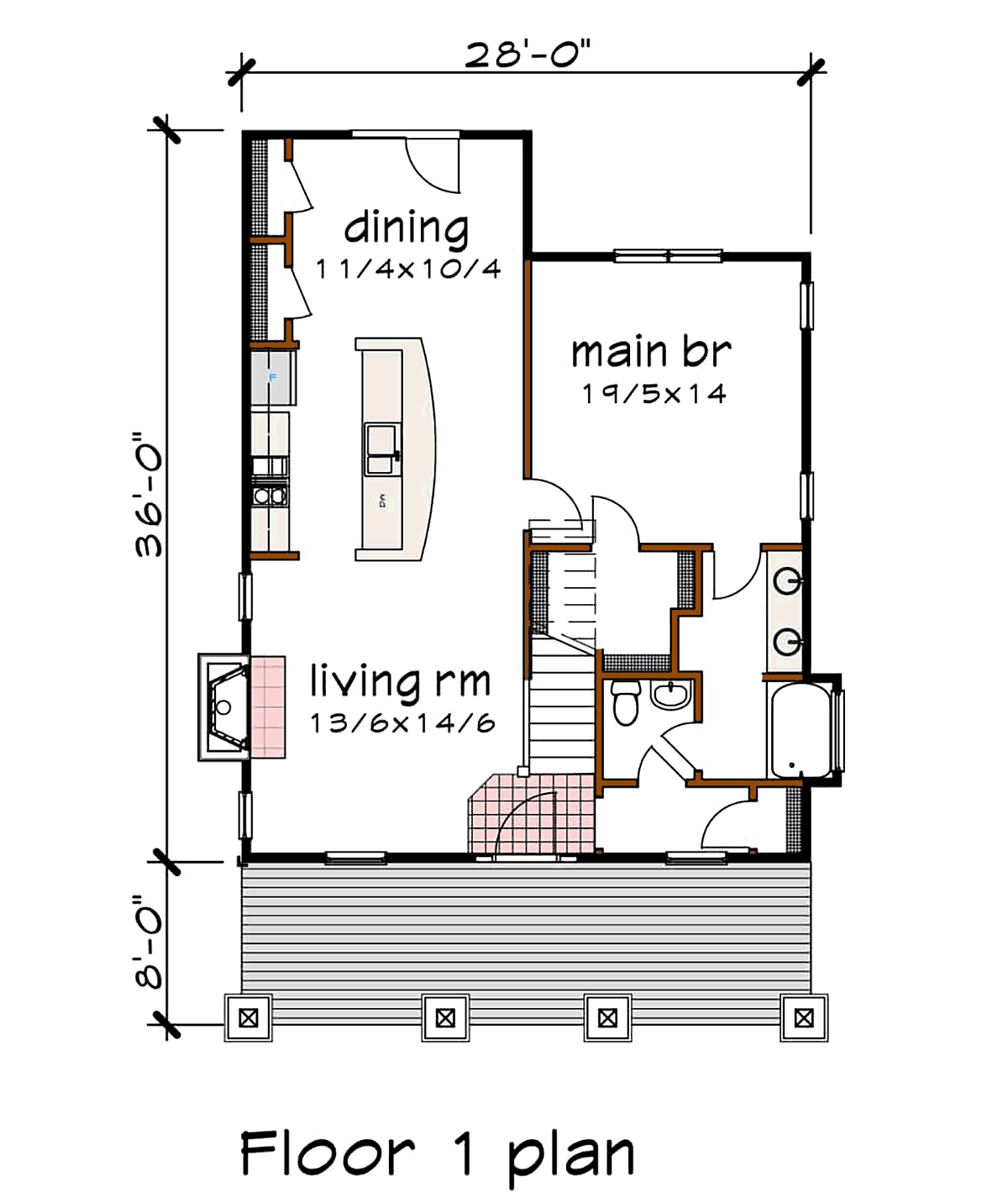 Bungalow Cottage Craftsman Level One of Plan 75557