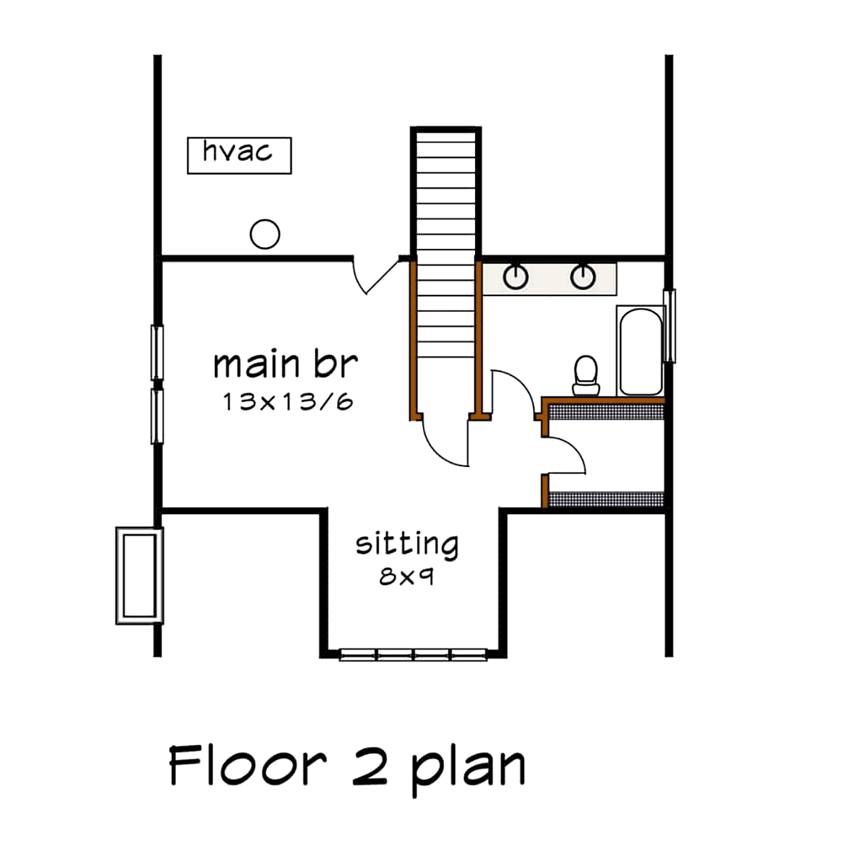 Bungalow Cottage Level Two of Plan 75558