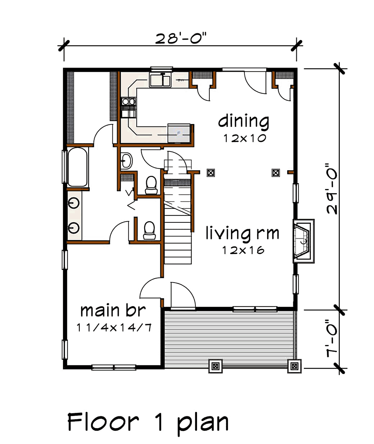 Bungalow Cottage Country Craftsman Level One of Plan 75560