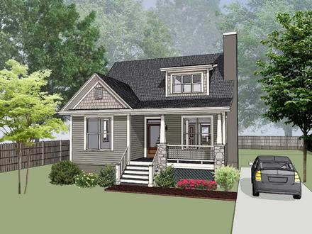 Bungalow Cottage Country Craftsman Elevation of Plan 75560