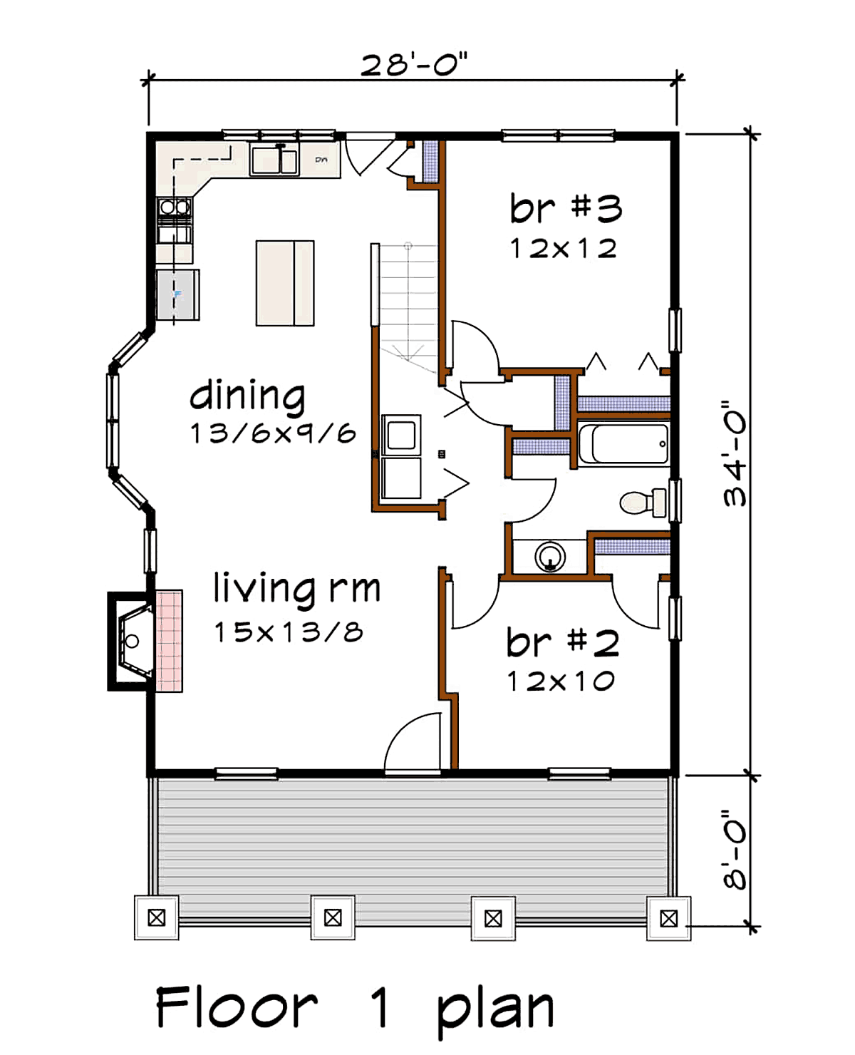 Bungalow Cottage Craftsman Level One of Plan 75562