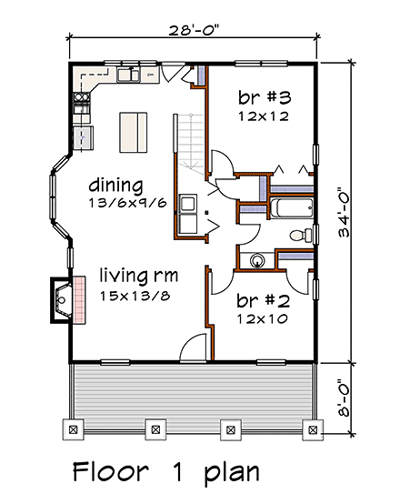House Plan 75562 First Level Plan