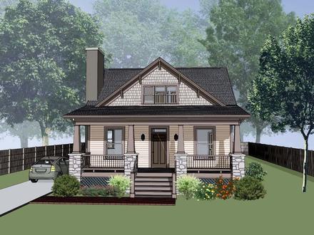 Bungalow Cottage Craftsman Elevation of Plan 75562