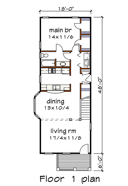 House Plan 75564 First Level Plan