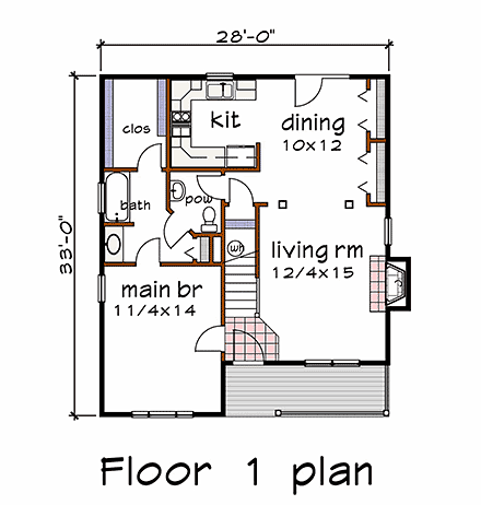 House Plan 75565 First Level Plan