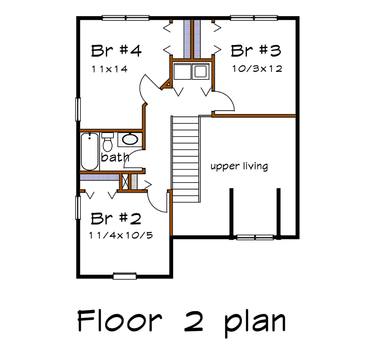 Bungalow Colonial Traditional Level Two of Plan 75565