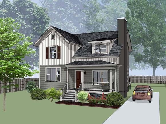 Bungalow, Colonial, Traditional House Plan 75565 with 4 Beds, 2 Baths Elevation