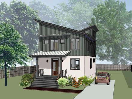 Contemporary Cottage Modern Elevation of Plan 75566