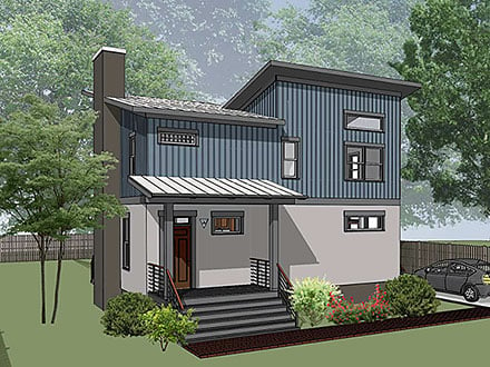 Bungalow Contemporary Modern Elevation of Plan 75567