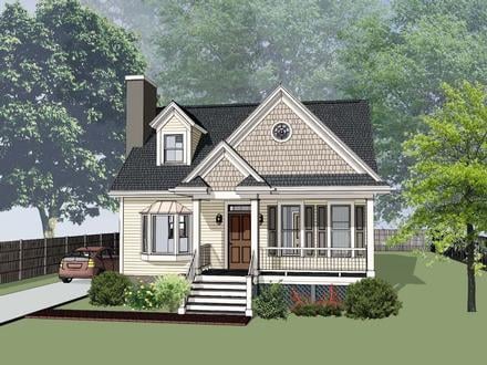 Bungalow, Cottage House Plan 75569 with 3 Beds, 3 Baths