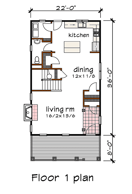 House Plan 75570 First Level Plan