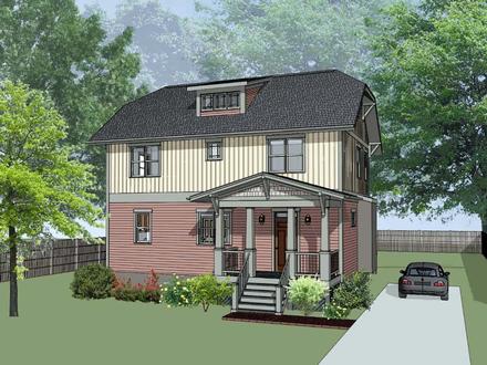 Country Farmhouse Elevation of Plan 75571