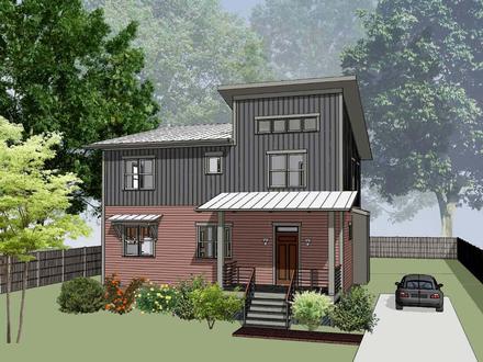 Contemporary Cottage Modern Elevation of Plan 75572