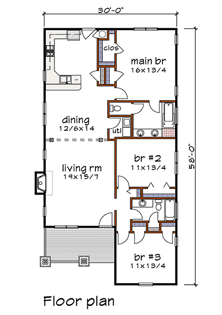 House Plan 75573 First Level Plan