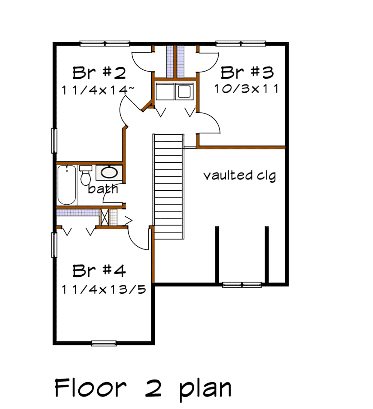 Bungalow Colonial Cottage Traditional Level Two of Plan 75574