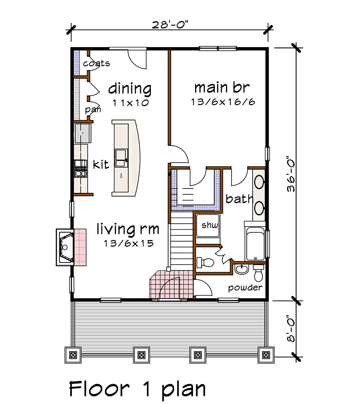 Bungalow Cottage Craftsman Level One of Plan 75576