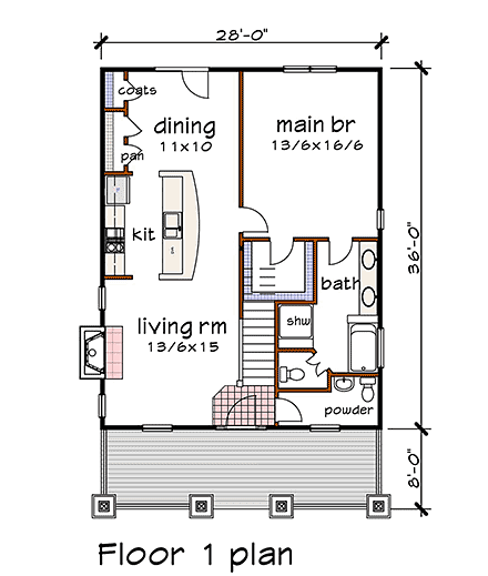 House Plan 75576 First Level Plan
