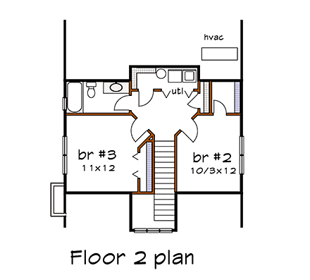 House Plan 75576 Second Level Plan