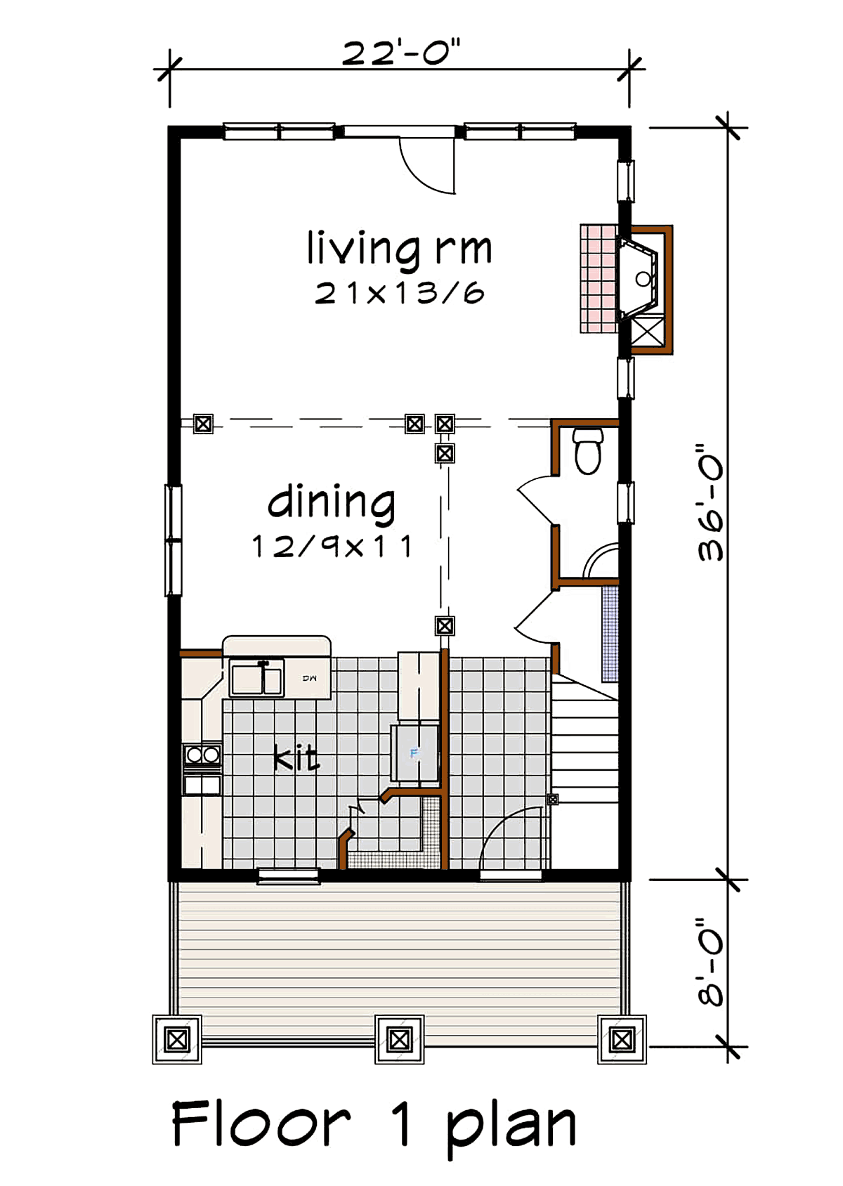 Country Craftsman Southern Level One of Plan 75577