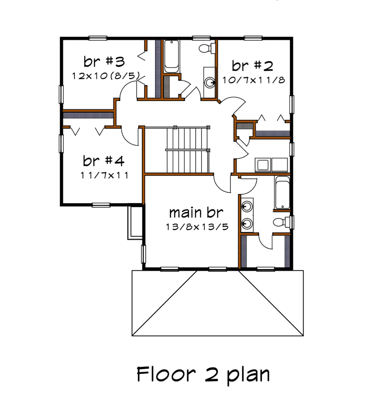 Colonial Country Narrow Lot Southern Level Two of Plan 75579