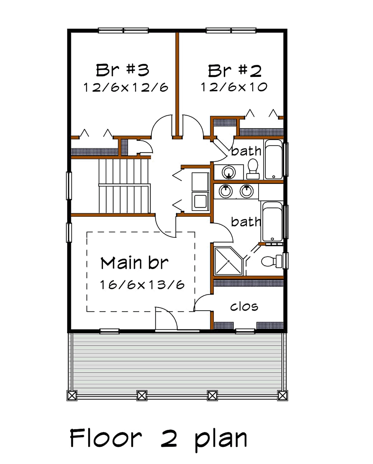 Colonial Country Narrow Lot Southern Level Two of Plan 75588