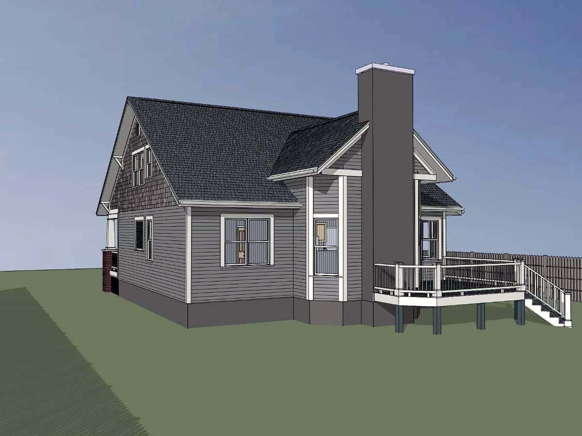 Bungalow, Cottage, Craftsman, Narrow Lot Plan with 1869 Sq. Ft., 3 Bedrooms, 3 Bathrooms Picture 2