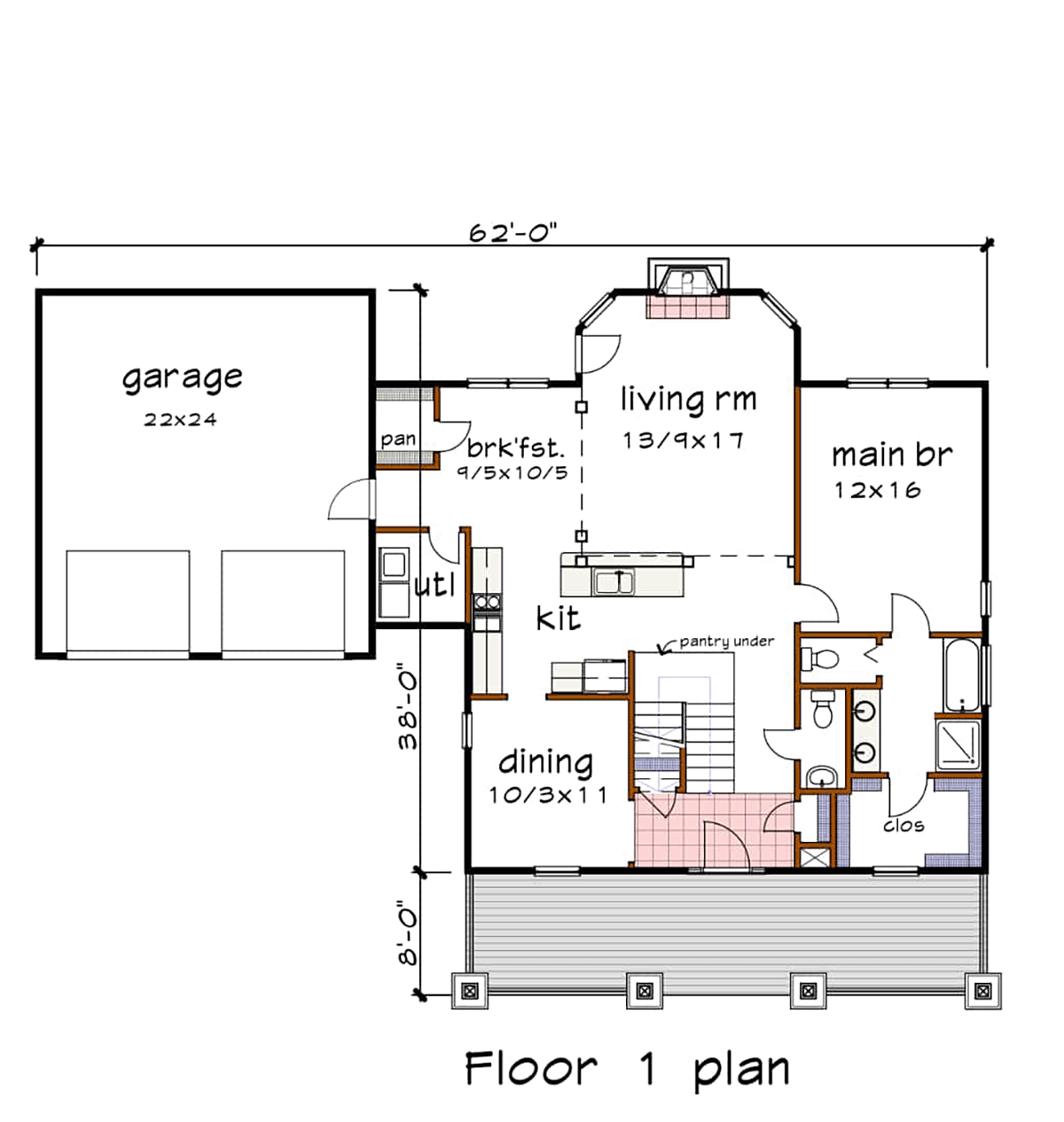 Bungalow Cottage Craftsman Level One of Plan 75591