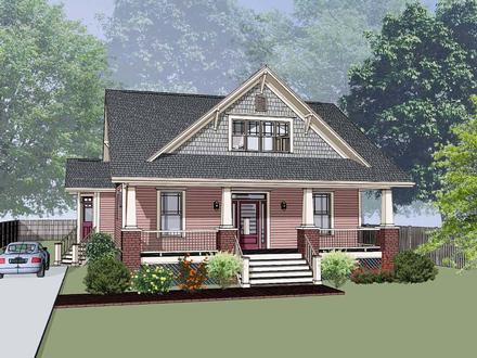 Bungalow Cottage Country Craftsman Elevation of Plan 75597