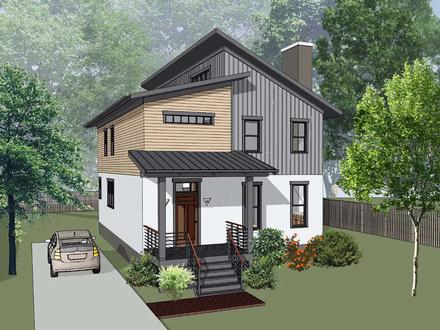 Contemporary Modern Elevation of Plan 75598