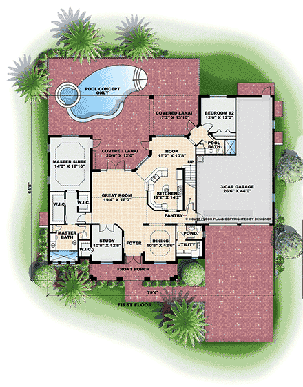 House Plan 75609 First Level Plan