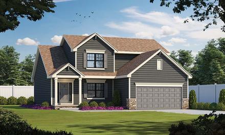 Craftsman Traditional Elevation of Plan 75700