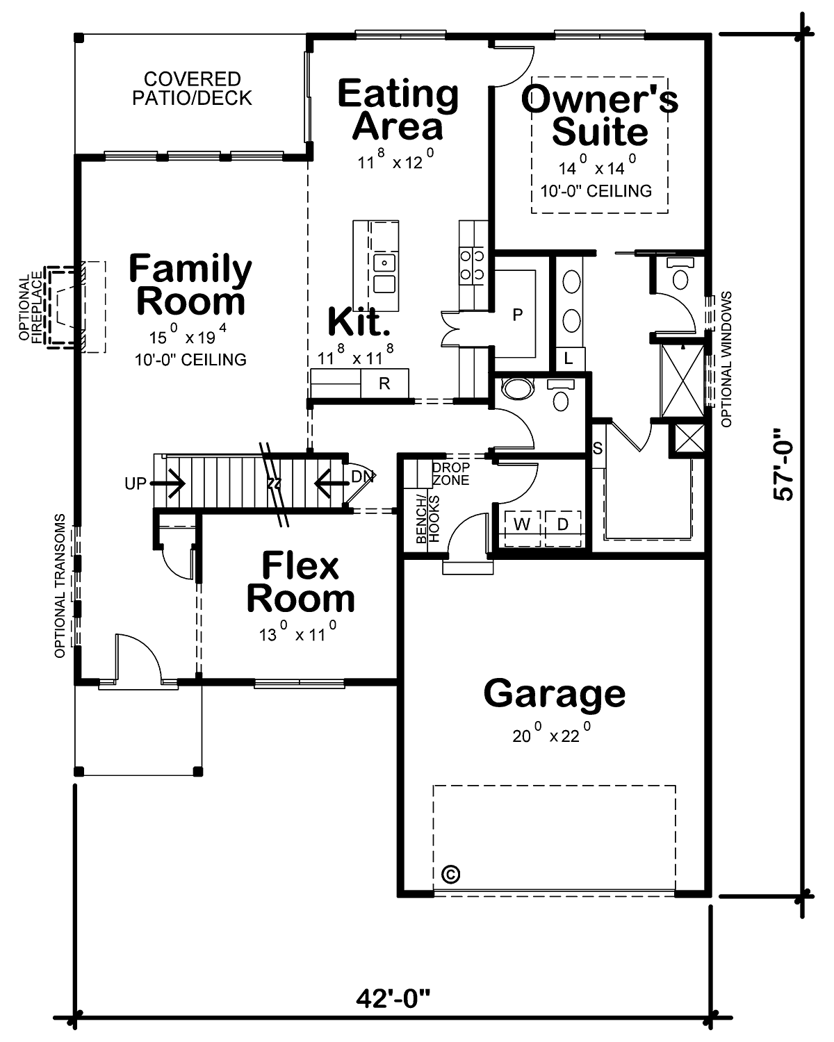 Craftsman Traditional Level One of Plan 75701