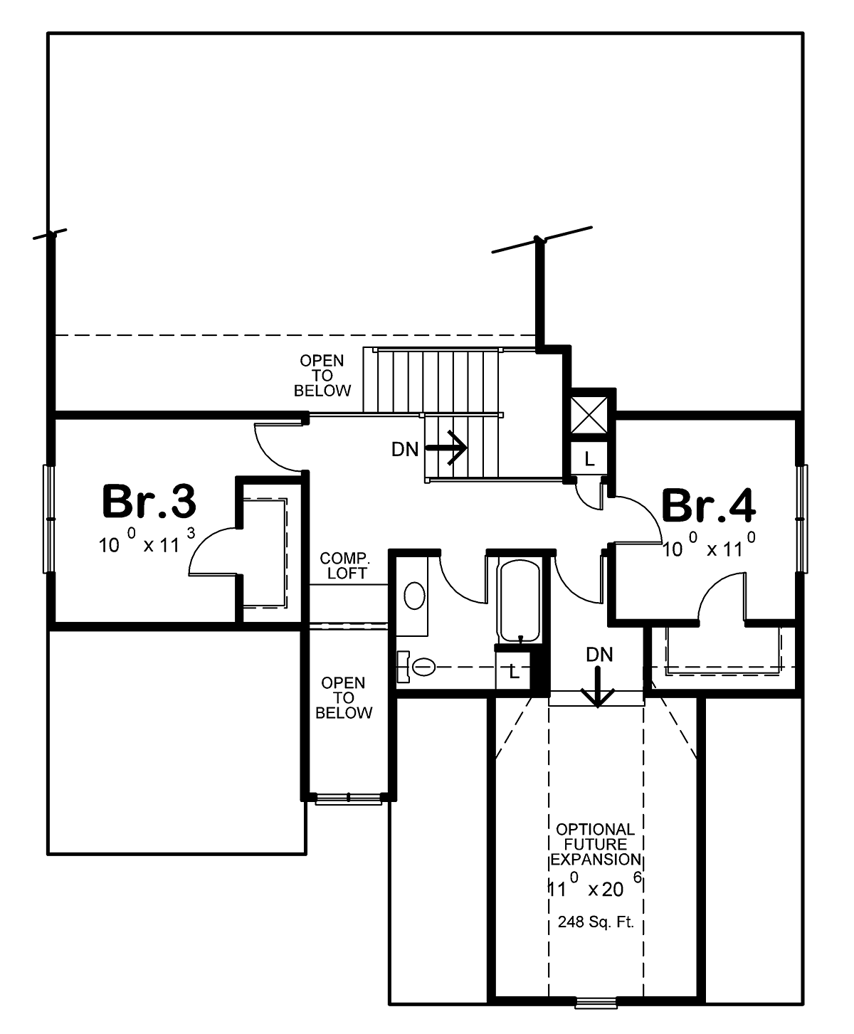 Farmhouse Traditional Level Two of Plan 75705